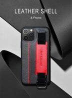 Classic Vintage Design Leather Belt Style With Strap Case for iPhone 14 13 12 Mini 11 Pro Max XS XR Max 8 7 6S Plus PU Leather Wristband Card Holder Full Cover Business Simple Iphone Case For Men And Women Stevvex