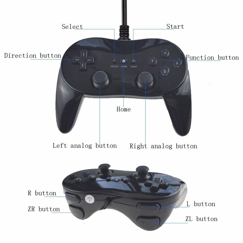 Classic White And Black Wired Pro Remote Game Controller Compatible With PC Laptop Stevvex