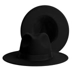 Classic Wide Brim Fedora Hat Men Women Two Colors Fedora Hats Cowboy Hat White Blue Belt Beautiful Design Soft Unisex Party Formal Hat 56-58CM Stevvex