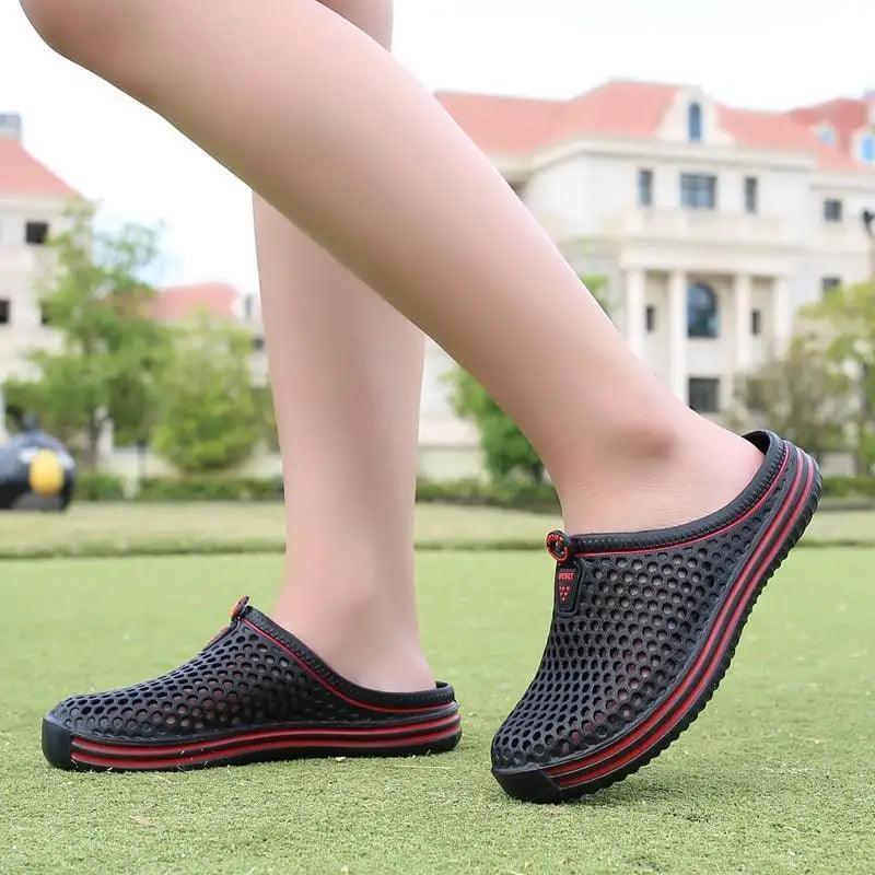 Classic Women Shoes Beach Closed Toe Slippers Unisex Hollow Out Casual Couple Flip Flops Garden Clogs  Non-slide Men And Women Slippers Stevvex
