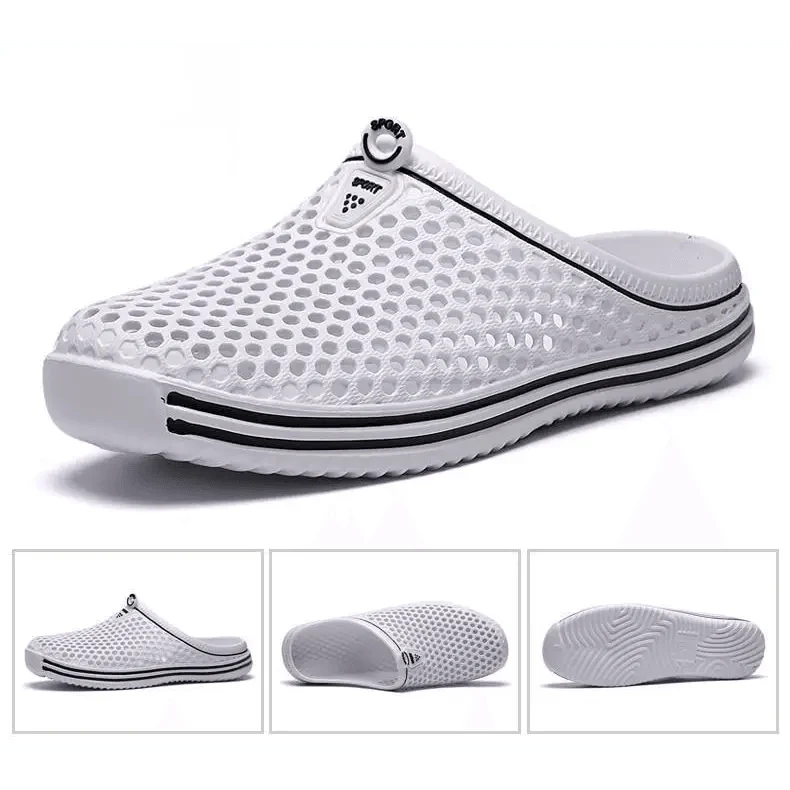 Classic Women Shoes Beach Closed Toe Slippers Unisex Hollow Out Casual Couple Flip Flops Garden Clogs  Non-slide Men And Women Slippers Stevvex