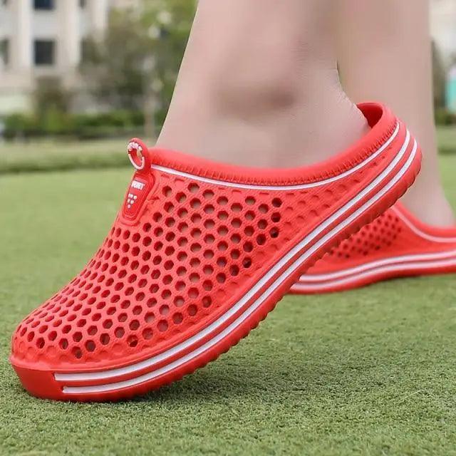 Classic Women Shoes Beach Closed Toe Slippers Unisex Hollow Out Casual Couple Flip Flops Garden Clogs  Non-slide Men And Women Slippers Stevvex