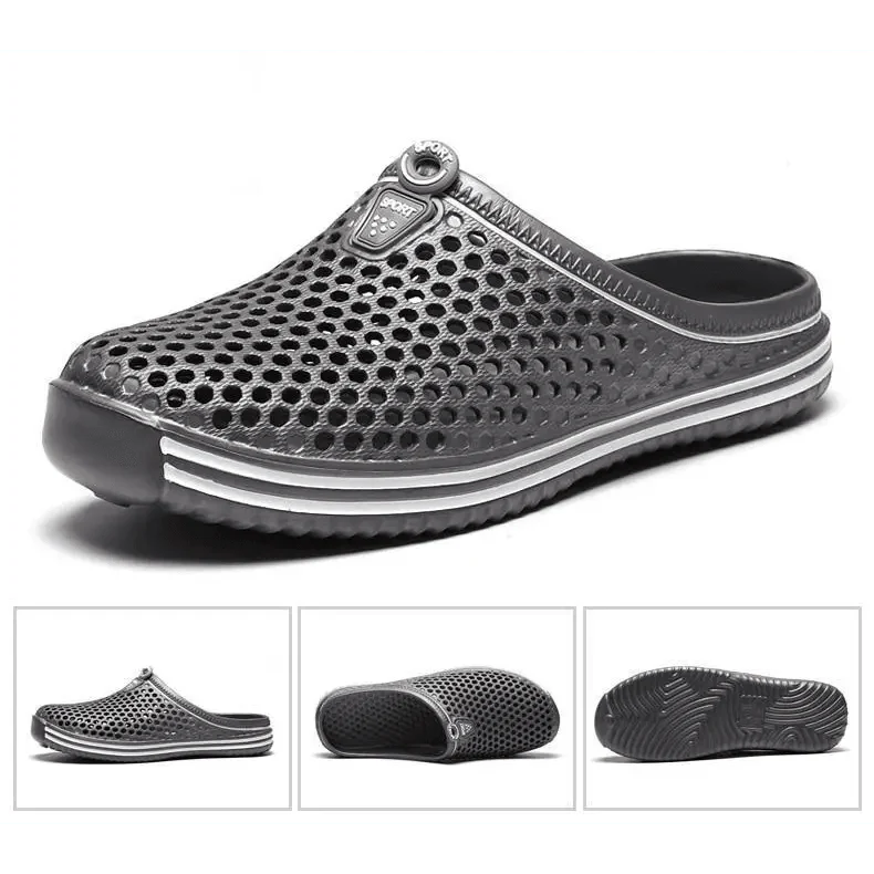 Classic Women Shoes Beach Closed Toe Slippers Unisex Hollow Out Casual Couple Flip Flops Garden Clogs  Non-slide Men And Women Slippers Stevvex