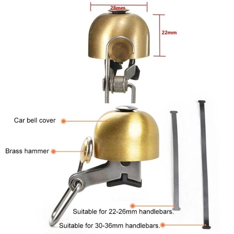 Classical Stainless Bell Cycling Horns Bike Handlebar Bell Horn Crisp Sound Horn Safety Bicycle Bell With Mounting Lock Plates Bike Bell Classic Bicycle Bell For Bike Ring Bell With Loud Sound Bells For Road Mountain Bike Handlebars Adults Stevvex
