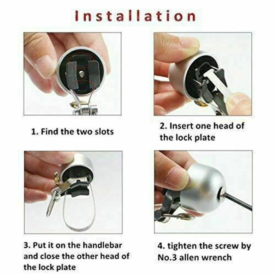 Classical Stainless Bell Cycling Horns Bike Handlebar Bell Horn Crisp Sound Horn Safety Bicycle Bell With Mounting Lock Plates Bike Bell Classic Bicycle Bell For Bike Ring Bell With Loud Sound Bells For Road Mountain Bike Handlebars Adults Stevvex