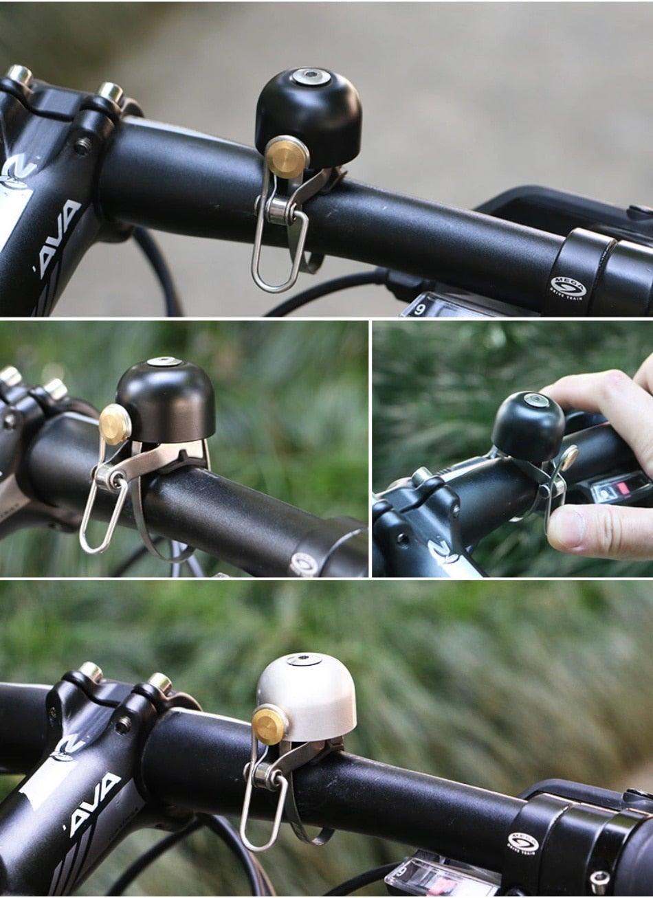 Classical Stainless Bell Cycling Horns Bike Handlebar Bell Horn Crisp Sound Horn Safety Bicycle Bell With Mounting Lock Plates Bike Bell Classic Bicycle Bell For Bike Ring Bell With Loud Sound Bells For Road Mountain Bike Handlebars Adults Stevvex