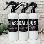 16oz Plastic Spray Bottles With White Or Black Waterproof Labels BandsCo Straps