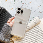 Clear Dual Card Slots Transparent Phone Case For iPhone 14 13 12 11 Pro Max XS Max XR X Full Body Shockproof Soft Silicone Back Cover Stevvex