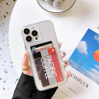 Clear Dual Card Slots Transparent Phone Case For iPhone 14 13 12 11 Pro Max XS Max XR X Full Body Shockproof Soft Silicone Back Cover Stevvex