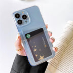 Clear Dual Card Slots Transparent Phone Case For iPhone 14 13 12 11 Pro Max XS Max XR X Full Body Shockproof Soft Silicone Back Cover Stevvex