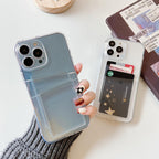 Clear Dual Card Slots Transparent Phone Case For iPhone 14 13 12 11 Pro Max XS Max XR X Full Body Shockproof Soft Silicone Back Cover Stevvex