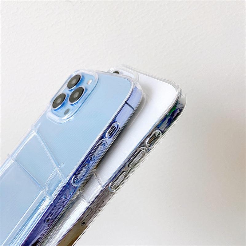 Clear Dual Card Slots Transparent Phone Case For iPhone 14 13 12 11 Pro Max XS Max XR X Full Body Shockproof Soft Silicone Back Cover Stevvex