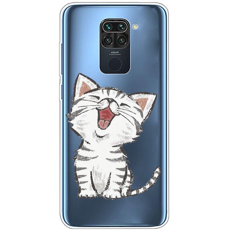 Clear Soft Cover For Redmi Note 9S Case Note9 Silicone Print Cat Covers for Xiaomi Redmi Note 9 Pro Case Redmi9 Clear Cute Soft Slim Shock-Absorption Back Phone Case Cover Stevvex