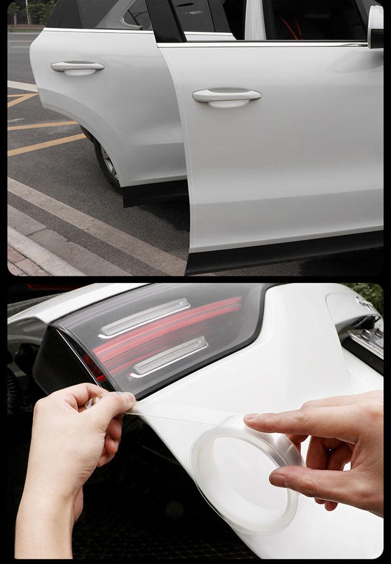 Clear Transparent Protective Film Car Door Edge Car Body Adhesive Strip Car Scratch Protector Auto Paint Anti Scratch Protection Sticker Nano Tape Car Door Edge Guard Clear Universal Door Sill Guard Car Door Trim Edge Guard Protection Film Anti-Collision Stevvex