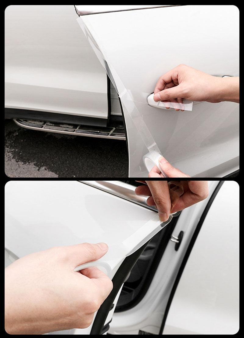 Clear Transparent Protective Film Car Door Edge Car Body Adhesive Strip Car Scratch Protector Auto Paint Anti Scratch Protection Sticker Nano Tape Car Door Edge Guard Clear Universal Door Sill Guard Car Door Trim Edge Guard Protection Film Anti-Collision Stevvex