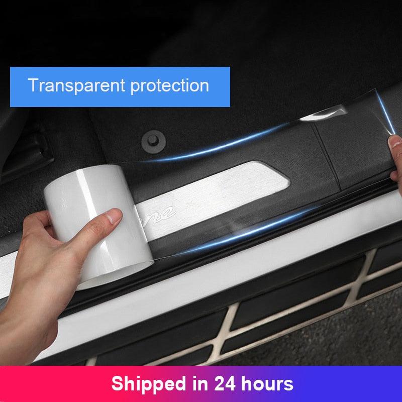 Clear Transparent Protective Film Car Door Edge Car Body Adhesive Strip Car Scratch Protector Auto Paint Anti Scratch Protection Sticker Nano Tape Car Door Edge Guard Clear Universal Door Sill Guard Car Door Trim Edge Guard Protection Film Anti-Collision Stevvex