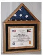 Certificate and American Flag Display Case - Oak The Military Gift Store