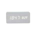 Clocks LED Wooden Alarm Clock Watch Wooden Wood Clock New Version LED Alarm Digital Desk Clock Adjustable Brightness, Alarm Time, Displays Time Date Temperature  Table Voice Control Digital Wood Electronic Desktop Table