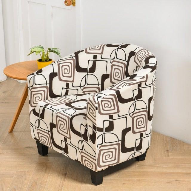 Club Chair Cover Armchair Slipcover Geometric Printed Small Sofa Covers Protect For Pets Chair Decoration Chair Slipcover Decoration Club Chair Cover Spandex Elastic Armchair Slipcover Geometric Printed Small Sofa Covers Protect For Living Room Hotel Bar Stevvex