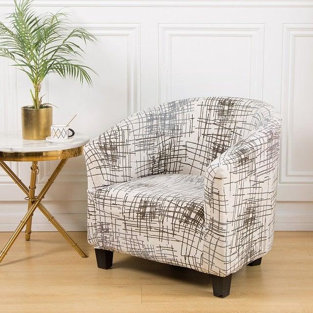 Club Chair Cover Armchair Slipcover Geometric Printed Small Sofa Covers Protect For Pets Chair Decoration Chair Slipcover Decoration Club Chair Cover Spandex Elastic Armchair Slipcover Geometric Printed Small Sofa Covers Protect For Living Room Hotel Bar Stevvex