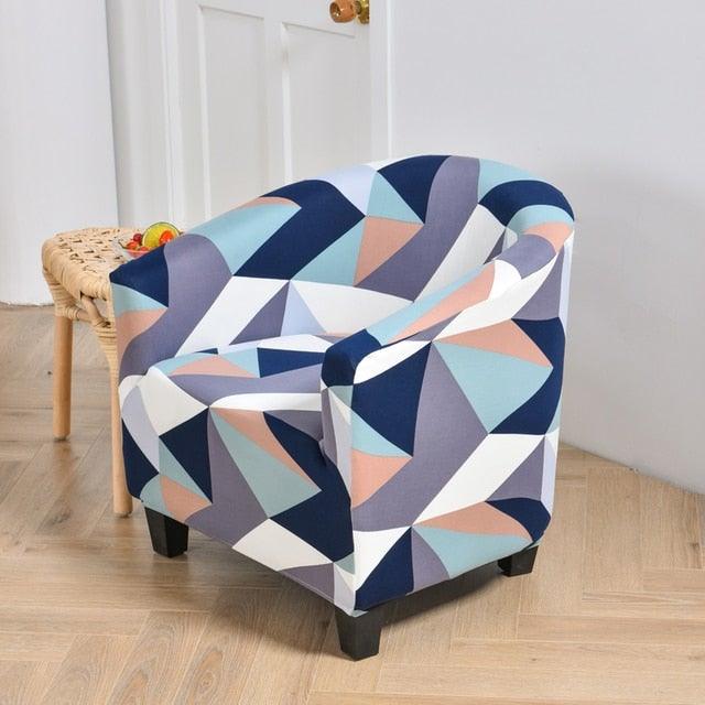 Club Chair Cover Armchair Slipcover Geometric Printed Small Sofa Covers Protect For Pets Chair Decoration Chair Slipcover Decoration Club Chair Cover Spandex Elastic Armchair Slipcover Geometric Printed Small Sofa Covers Protect For Living Room Hotel Bar Stevvex