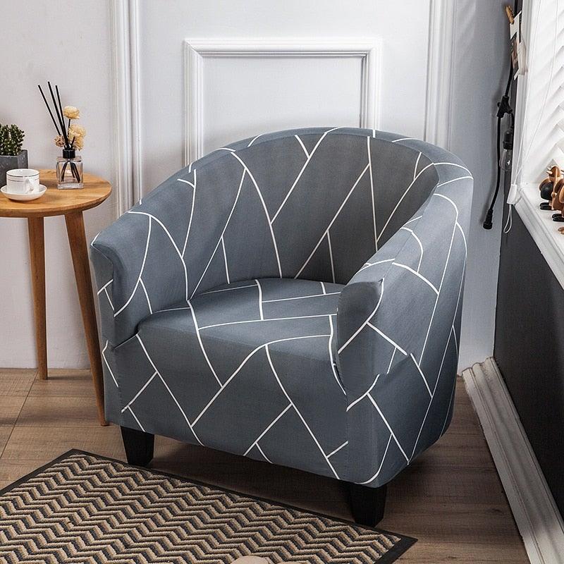 Club Chair Cover Armchair Slipcover Geometric Printed Small Sofa Covers Protect For Pets Chair Decoration Chair Slipcover Decoration Club Chair Cover Spandex Elastic Armchair Slipcover Geometric Printed Small Sofa Covers Protect For Living Room Hotel Bar Stevvex