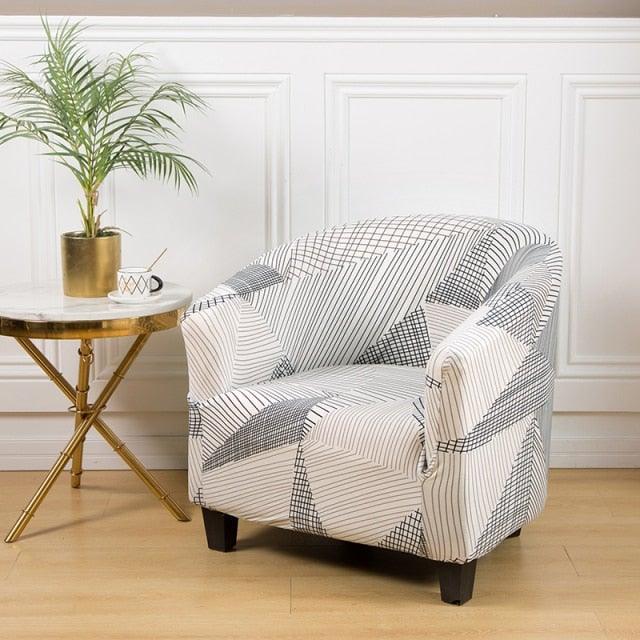 Club Chair Cover Armchair Slipcover Geometric Printed Small Sofa Covers Protect For Pets Chair Decoration Chair Slipcover Decoration Club Chair Cover Spandex Elastic Armchair Slipcover Geometric Printed Small Sofa Covers Protect For Living Room Hotel Bar Stevvex