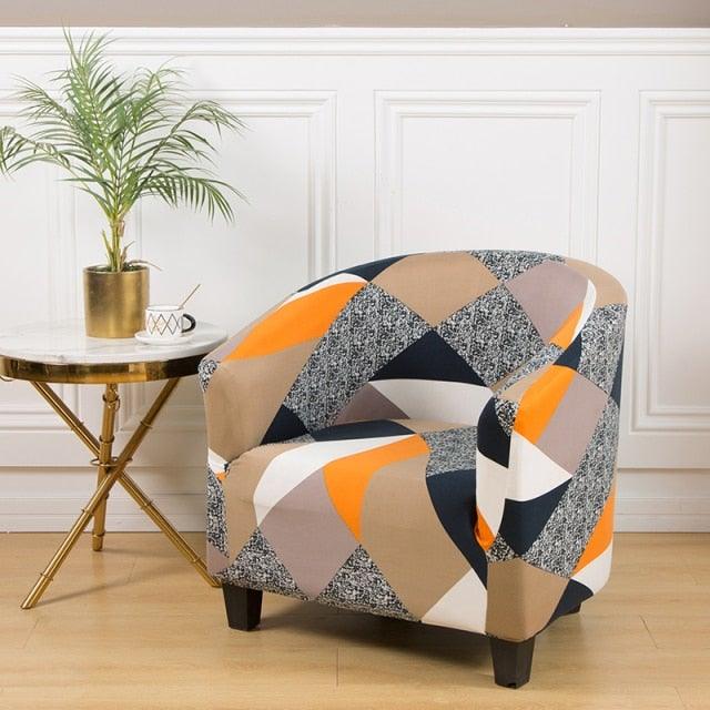 Club Chair Cover Armchair Slipcover Geometric Printed Small Sofa Covers Protect For Pets Chair Decoration Chair Slipcover Decoration Club Chair Cover Spandex Elastic Armchair Slipcover Geometric Printed Small Sofa Covers Protect For Living Room Hotel Bar Stevvex