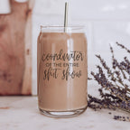 Shit Show Coordinator 17oz Glass Tumbler With Bamboo Lid, 2 Stainless Straws BandsCo Straps