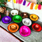 Coconut Rainbow Bowls Handcrafted Gold Leaf Polished Lacquered Eco Serve Bowls BandsCo Straps