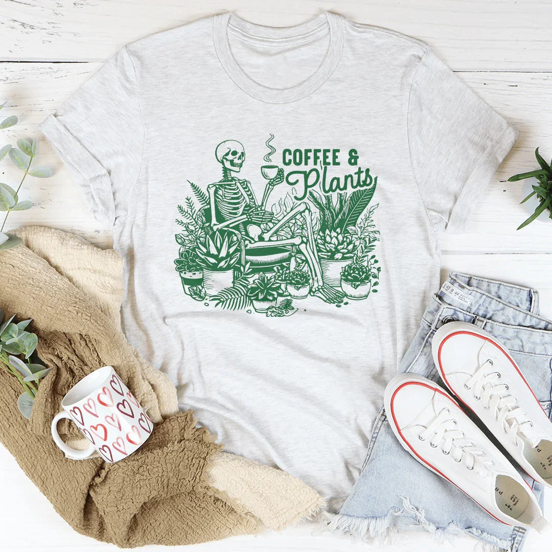 Coffee And Plants Tee Peachy Sunday