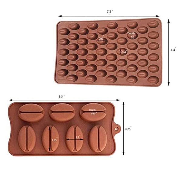 Coffee Beans Chocolate Mold Mini Candy Ice Candy Making Mold Baking Mold Cake Decorating Coffee Bean Cake Mould Soap Baking Mold Fondant Pudding Jelly Chocolate Stevvex