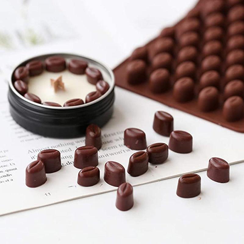 Coffee Beans Chocolate Mold Mini Candy Ice Candy Making Mold Baking Mold Cake Decorating Coffee Bean Cake Mould Soap Baking Mold Fondant Pudding Jelly Chocolate Stevvex