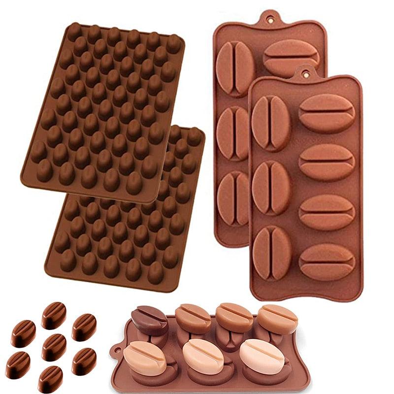 Coffee Beans Chocolate Mold Mini Candy Ice Candy Making Mold Baking Mold Cake Decorating Coffee Bean Cake Mould Soap Baking Mold Fondant Pudding Jelly Chocolate Stevvex