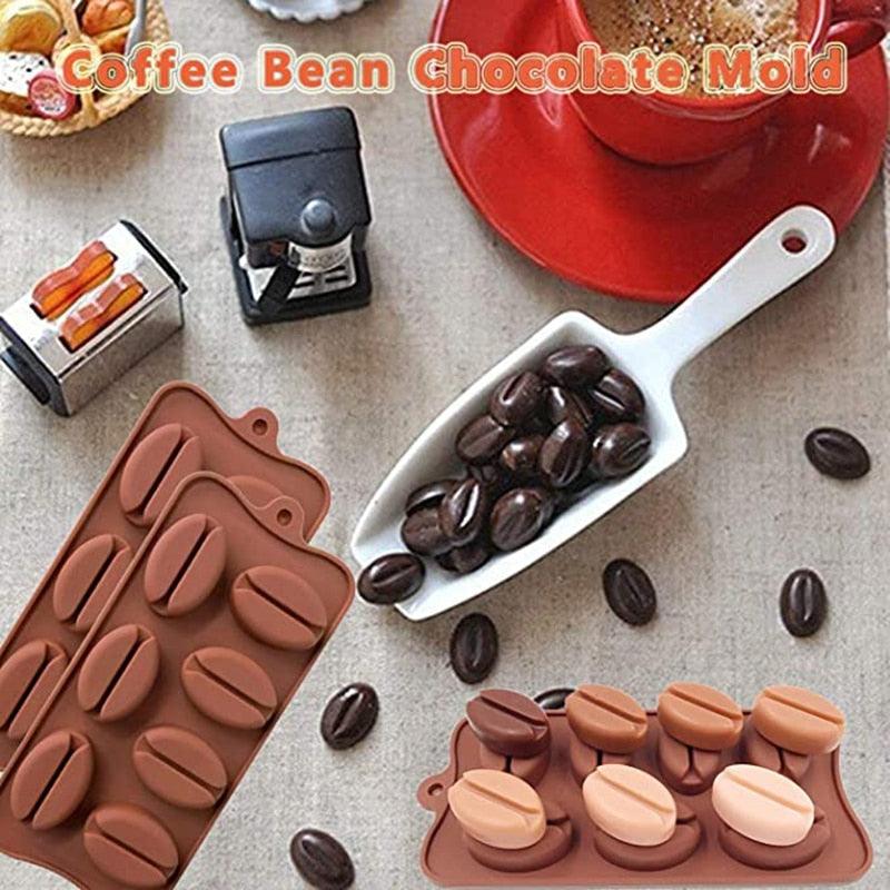 Coffee Beans Chocolate Mold Mini Candy Ice Candy Making Mold Baking Mold Cake Decorating Coffee Bean Cake Mould Soap Baking Mold Fondant Pudding Jelly Chocolate Stevvex