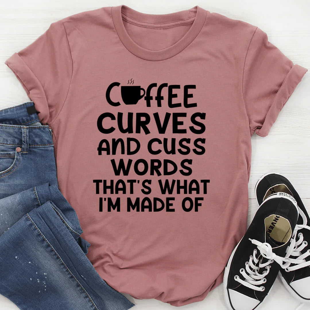 Coffee Curves & Cuss Words Tee - SJB-DIAMOND ELITES