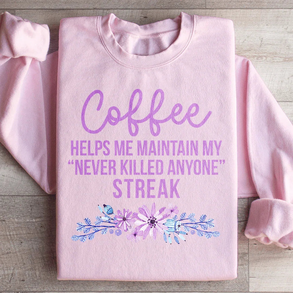 Coffee Helps Me Sweatshirt Peachy Sunday