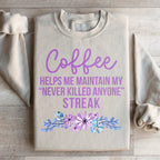 Coffee Helps Me Sweatshirt Peachy Sunday