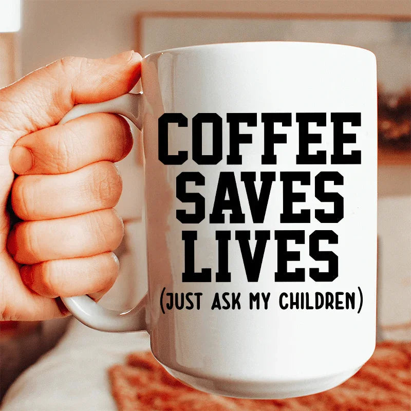Coffee Saves Lives Ceramic Mug 15 oz Peachy Sunday