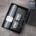 Coffee Thermos 500ml Water Bottle Portable Thermal Travel Sports Mug In-Car Insulated Cup Stainless Steel Vacuum Flasks Double Layer Stainless Steel Vacuum Flask Set with 3 Cups Including Lid Stevvex