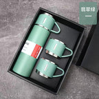Coffee Thermos 500ml Water Bottle Portable Thermal Travel Sports Mug In-Car Insulated Cup Stainless Steel Vacuum Flasks Double Layer Stainless Steel Vacuum Flask Set with 3 Cups Including Lid Stevvex