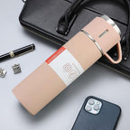 Coffee Thermos 500ml Water Bottle Portable Thermal Travel Sports Mug In-Car Insulated Cup Stainless Steel Vacuum Flasks Double Layer Stainless Steel Vacuum Flask Set with 3 Cups Including Lid Stevvex