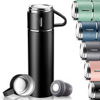 Coffee Thermos 500ml Water Bottle Portable Thermal Travel Sports Mug In-Car Insulated Cup Stainless Steel Vacuum Flasks Double Layer Stainless Steel Vacuum Flask Set with 3 Cups Including Lid Stevvex