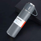 Coffee Thermos 500ml Water Bottle Portable Thermal Travel Sports Mug In-Car Insulated Cup Stainless Steel Vacuum Flasks Double Layer Stainless Steel Vacuum Flask Set with 3 Cups Including Lid Stevvex