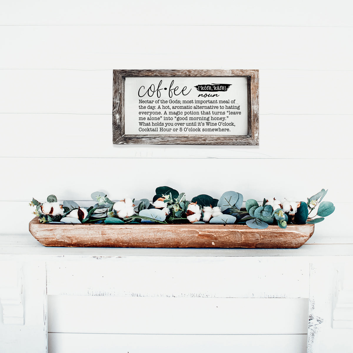 Coffee Definition Wooden Sign For Coffee Bar Decor Rustic Kitchen Wall Art Scientific Humor BandsCo Straps