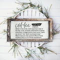 Coffee Definition Wooden Sign For Coffee Bar Decor Rustic Kitchen Wall Art Scientific Humor BandsCo Straps