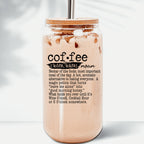 17oz Coffee Glass Tumbler With Bamboo Lid And Reusable Straw For Hot Cold BandsCo Straps