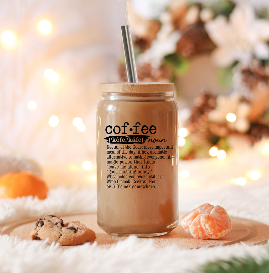 17oz Coffee Glass Tumbler With Bamboo Lid And Reusable Straw For Hot Cold BandsCo Straps
