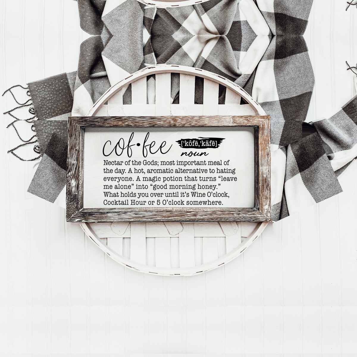 Coffee Definition Wooden Sign For Coffee Bar Decor Rustic Kitchen Wall Art Scientific Humor BandsCo Straps