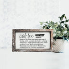 Coffee Definition Wooden Sign For Coffee Bar Decor Rustic Kitchen Wall Art Scientific Humor BandsCo Straps